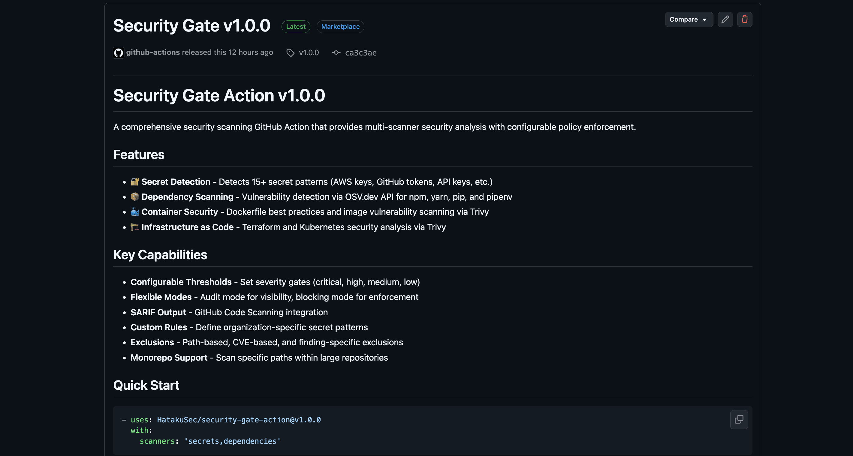 Security Gate Action